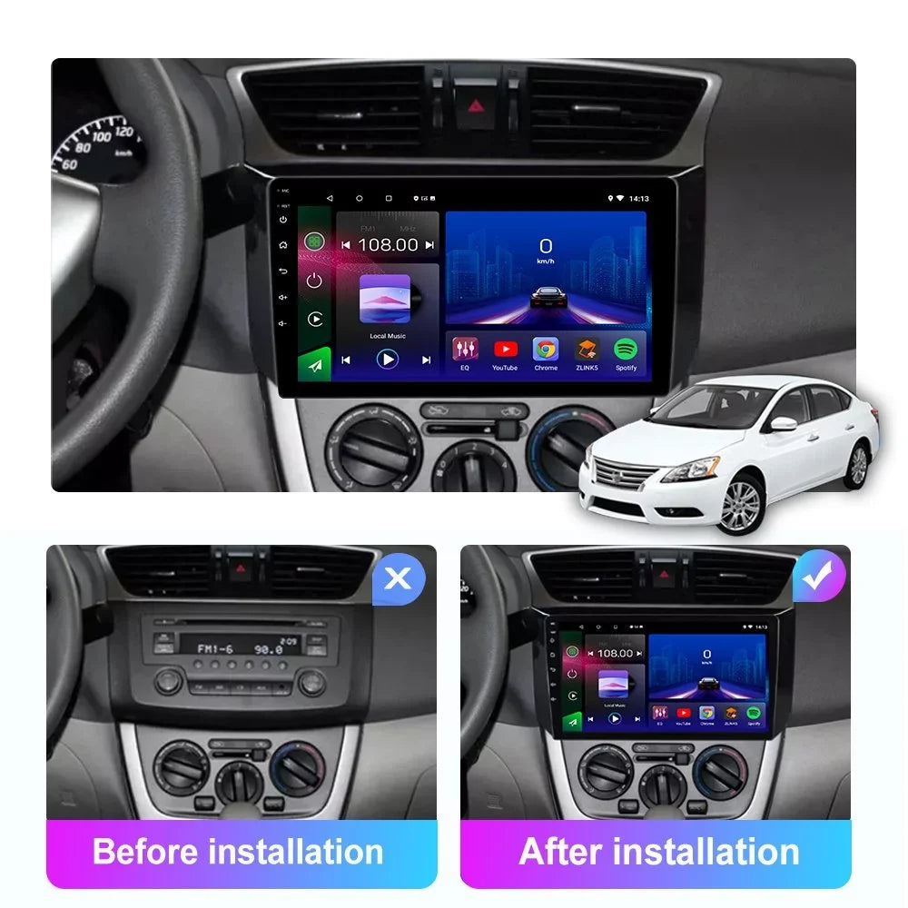 Stereo 10 Navigation 2+32GB Camera for Nissan GPS Sylphy Sentra 2012-2018 with JMANCE Backup Android Car