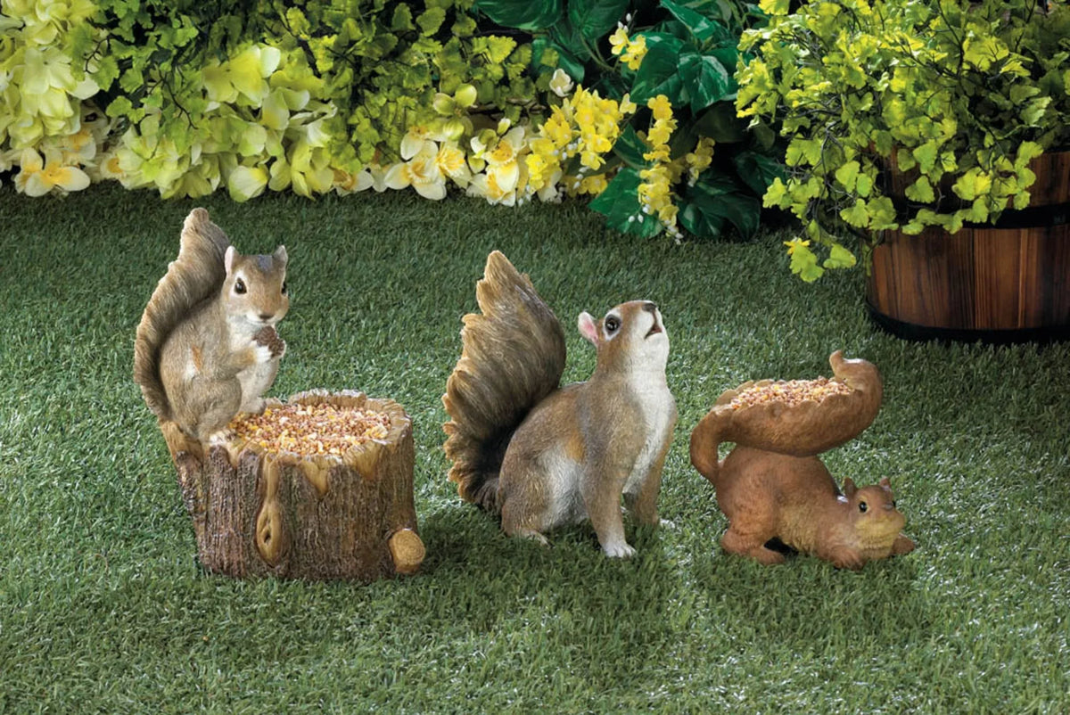 Zingz & Feeder - Thingz 7" Bird Woodland Squirrel exterior Brown -