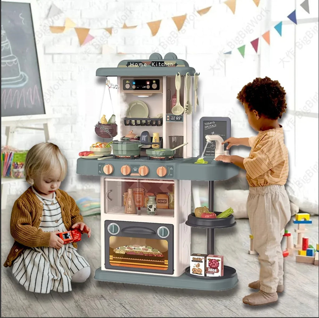 of Kids and Toy with Toys Birthday, Christmas Pretend Play Sounds with Kitchen Simulation for Set PayUSD Spray Realistic Girls 28.3" Kitchen Kids Boys Lights 43 Pcs Play Playset Green Toddlers for