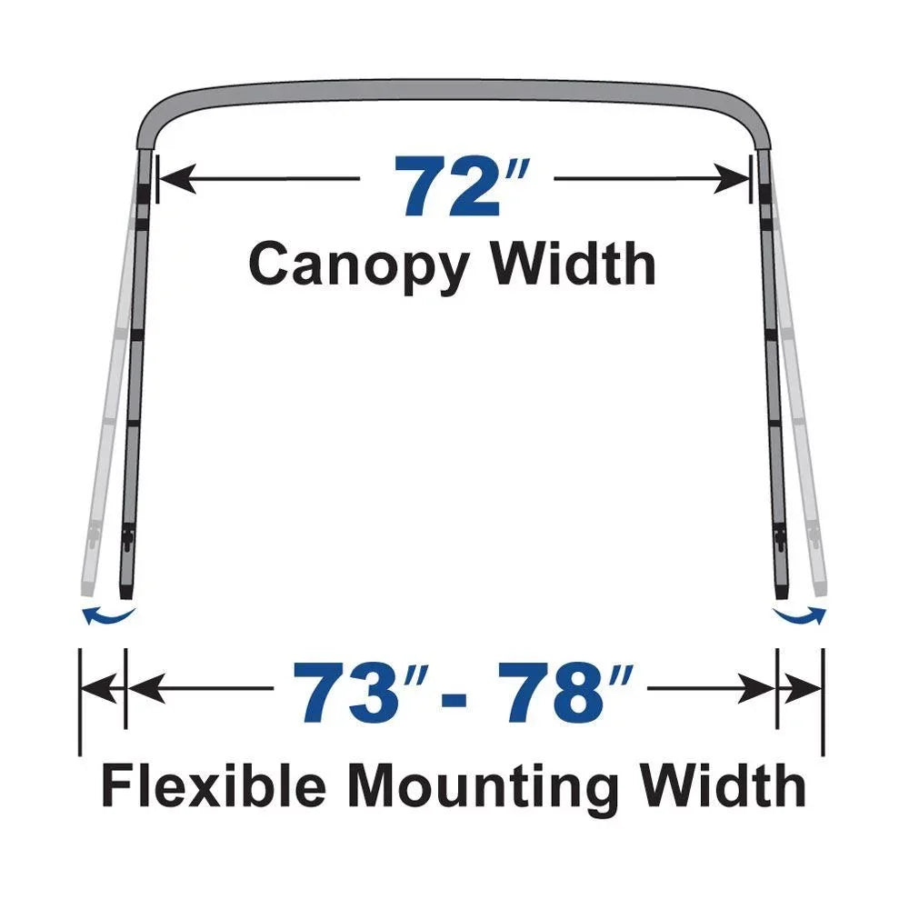 46" 4 Foot Bimini 73" - Boat Top W H Cover 8 Bow New Blue 78" Navy