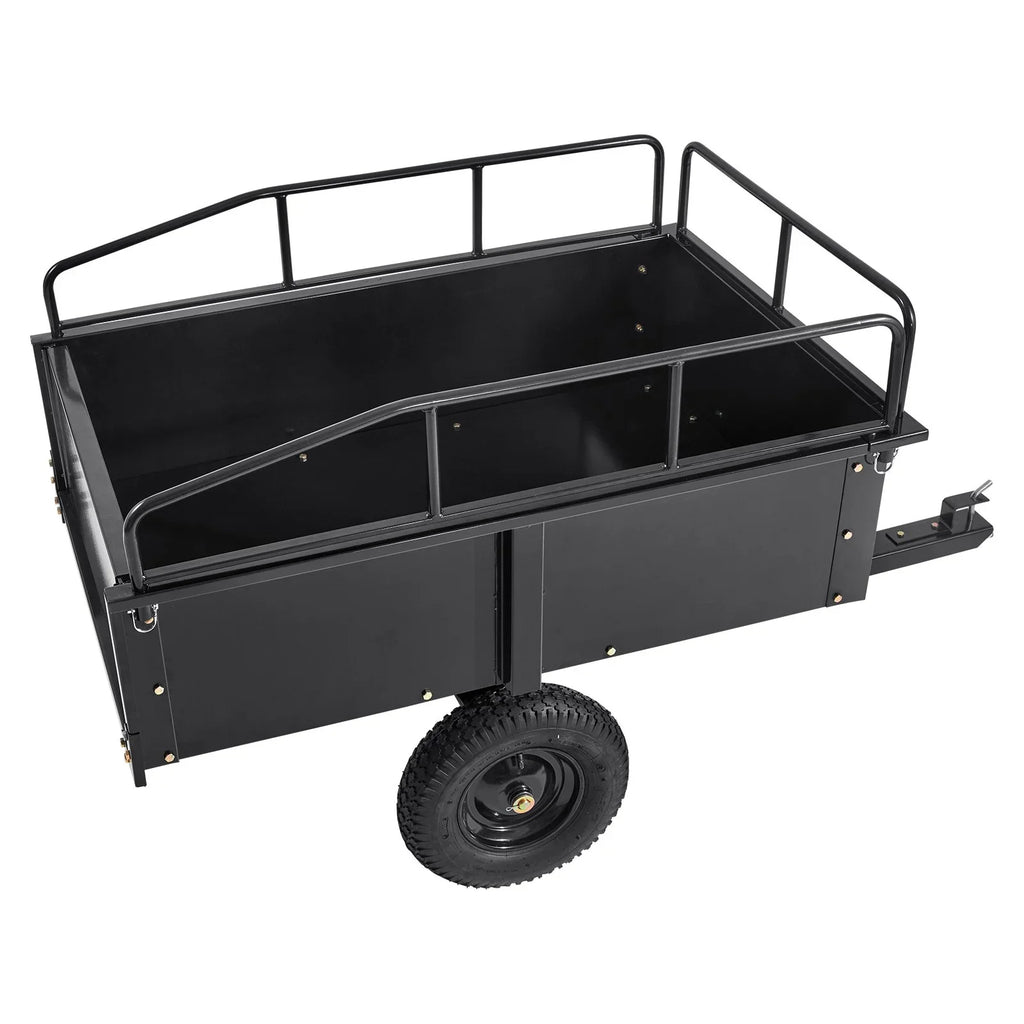750lb 15 for with ATV Utility Mower Capacity, Cart Feet VEVOR Duty Riding Heavy Lawn Trailer Cubic Dump Trailer, Tractor Garden Steel