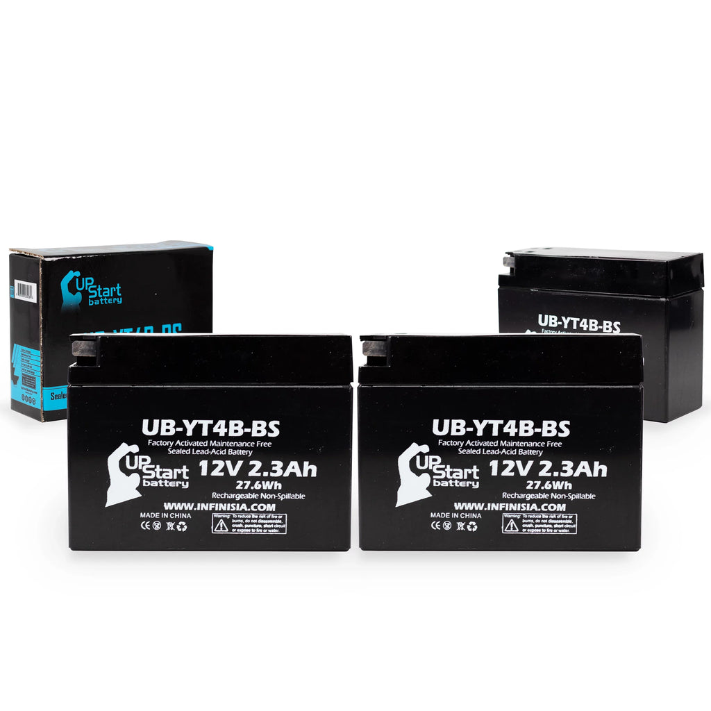 UB-YT4B-BS SR400 3-Pack UpStart - for 2009 Replacement 12V, Free, 400CC Battery Battery 2.3Ah, Motorcycle Factory Activated, Yamaha Maintenance