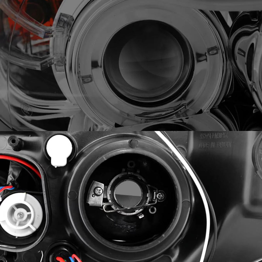 325 2007-2008 3-Series E90 06-08 Smoked LED Fits 2006 328, Sedan Headlights [Eye Halo Projector Lid] Fits select: