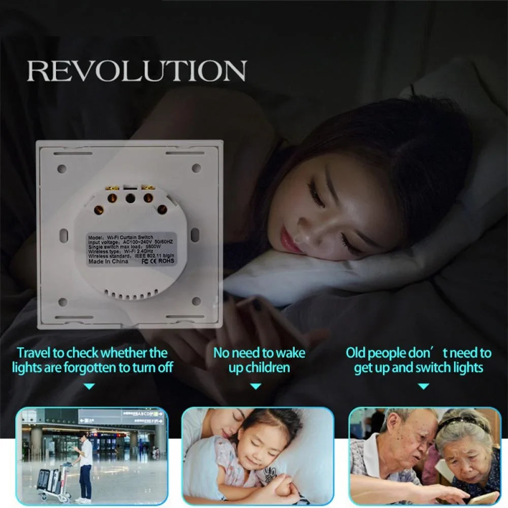 Roller with Motor Curtain Life Switch AUBESS Alexa Assistant controller Tuya Remote WiFi/Zigbee App Blinds Smart Control