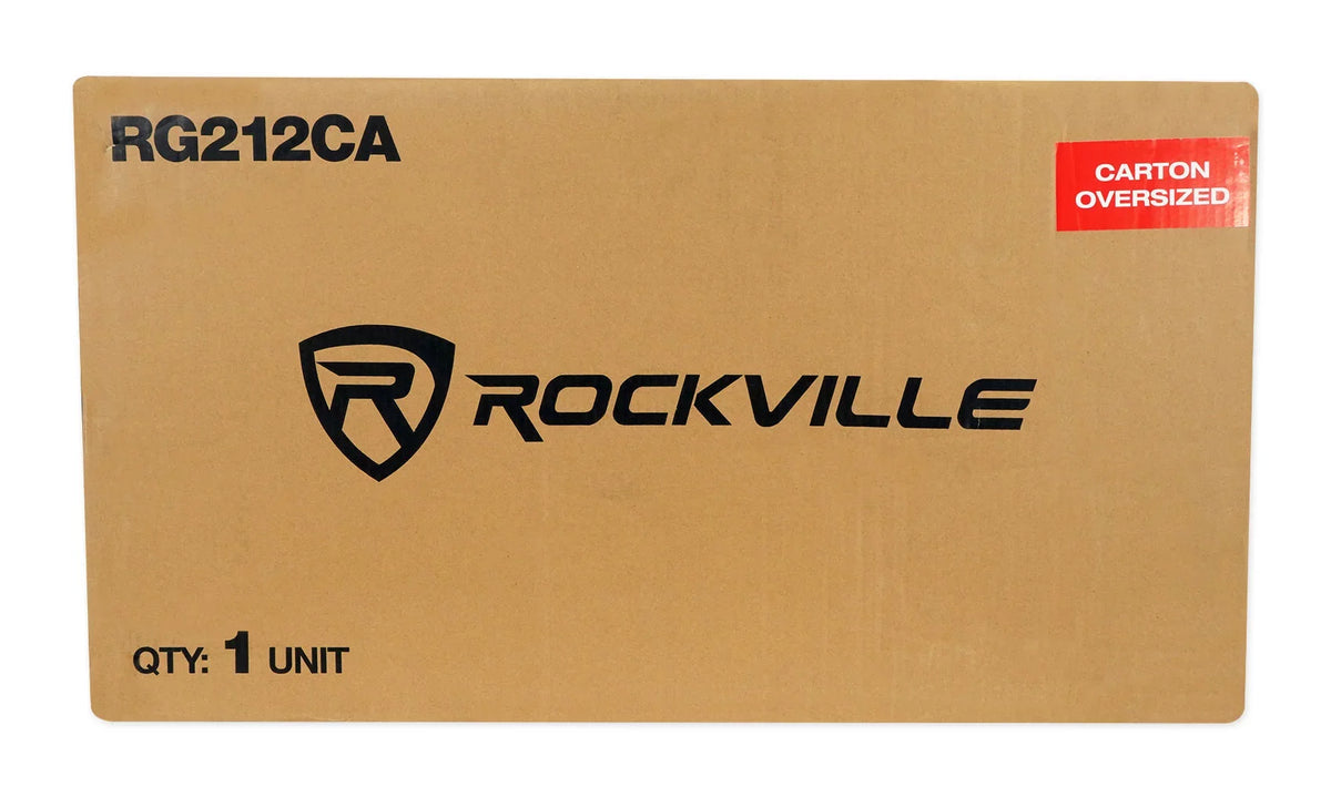 Dual Enclosure+Amp Powered inches Kit Subwoofer RG212CA Vented Rockville 2000w Car 12