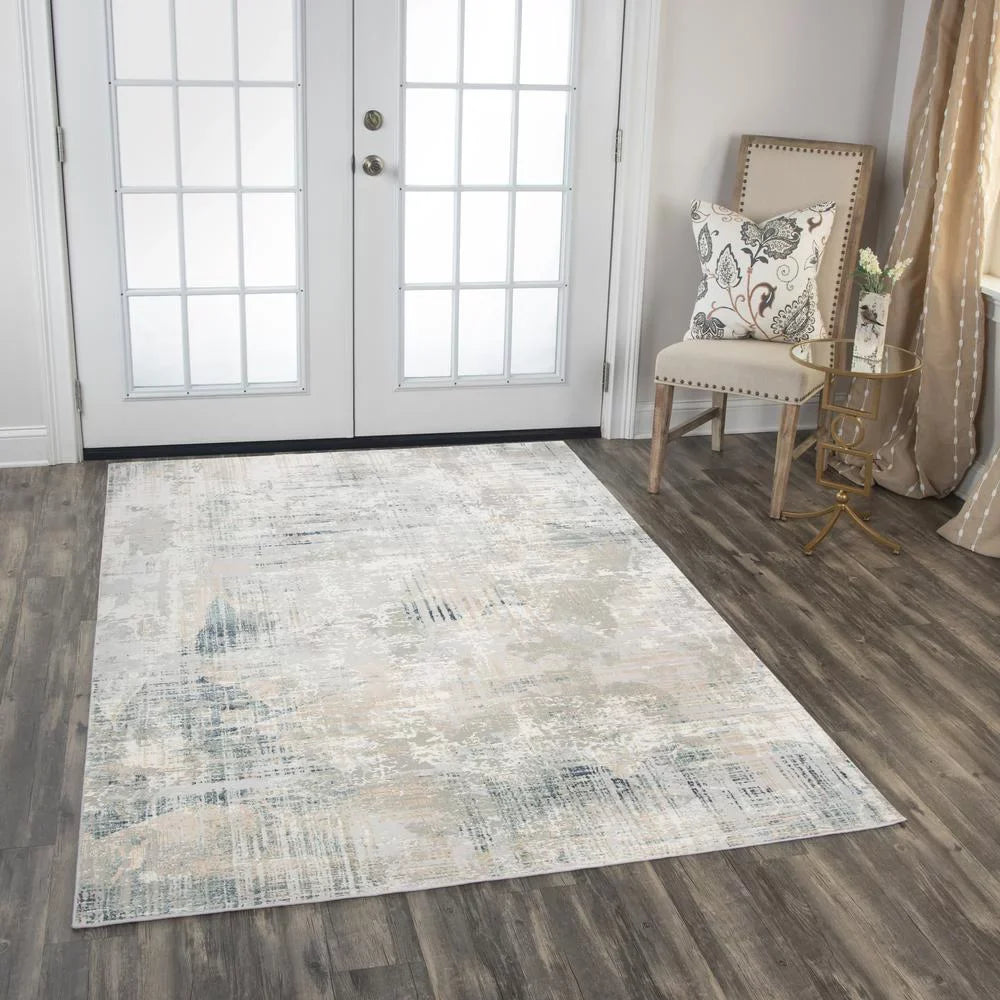 Rug / Gray Gray Glamour /Ivory Ivory 7'10"x9'10" Area Alora / Power-Loomed Decor