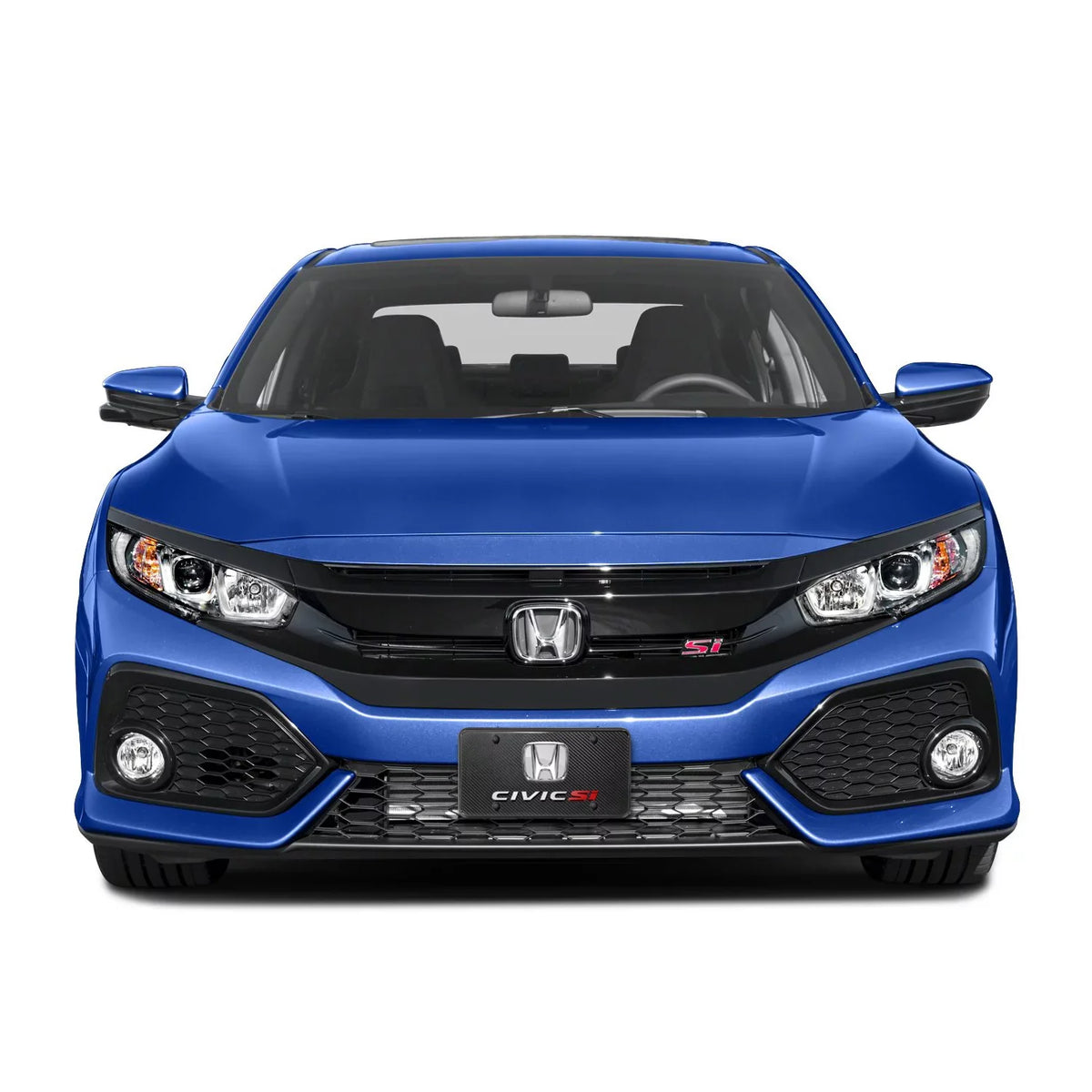 100% 3D Chrome Si Dual Civic Fiber Honda Carbon Logo License Plate Real