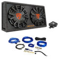 Dual Enclosure+Amp Powered inches Kit Subwoofer RG212CA Vented Rockville 2000w Car 12