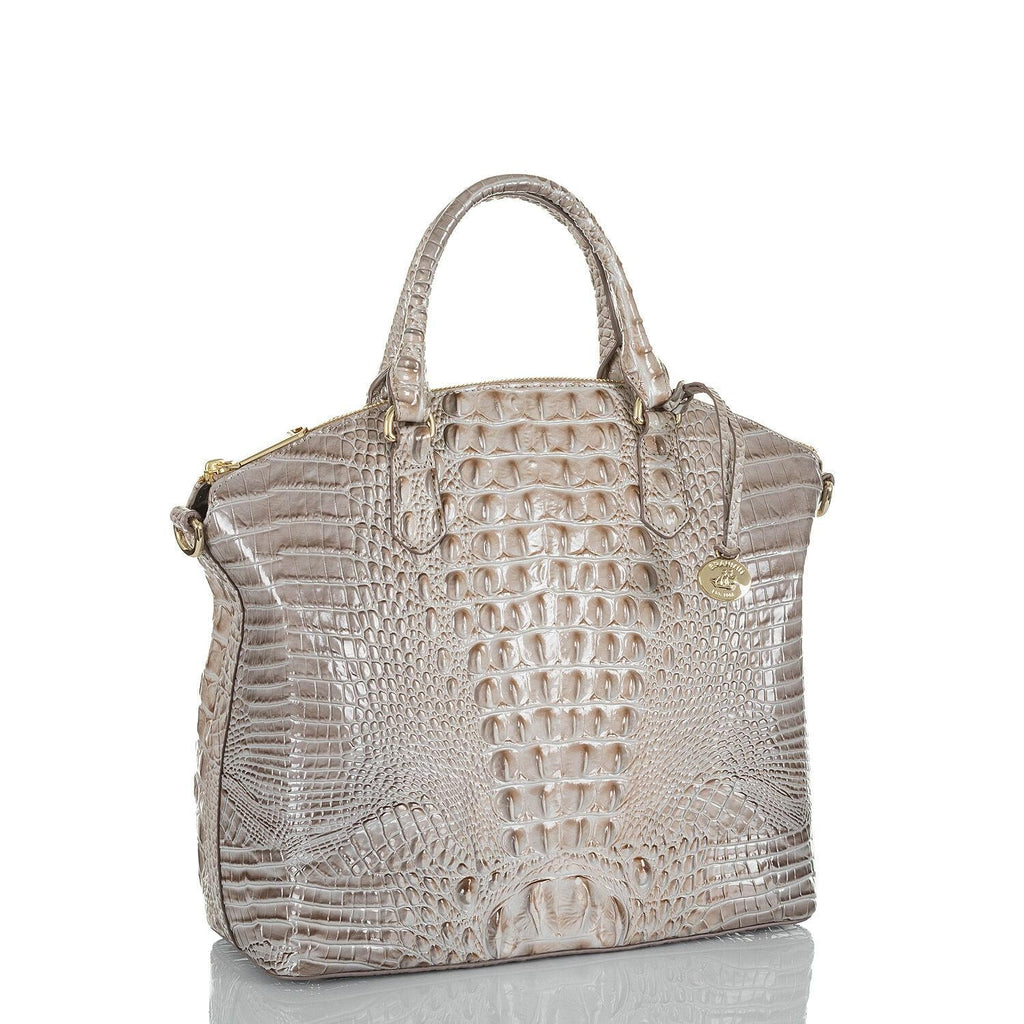Duxbury Cane Sugar Large Satchel Silver/Metallic Brahmin