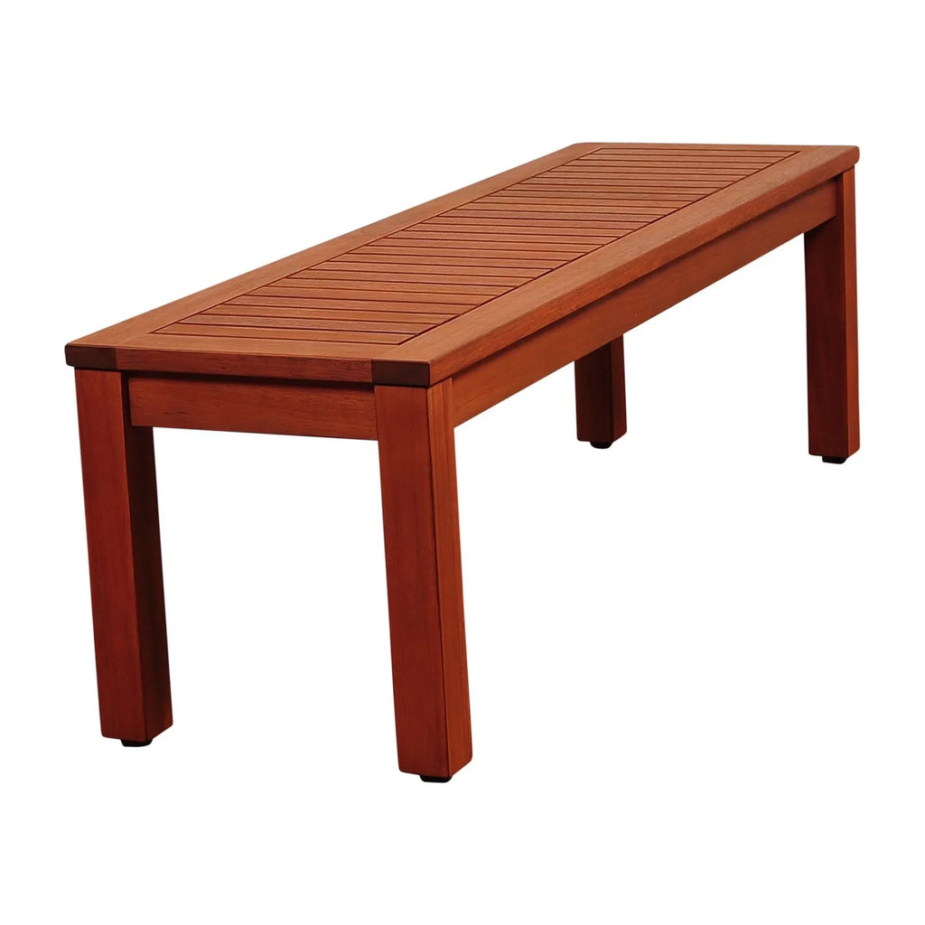 Richfield exterior Bench design Backless and Eucalyptus 52" Brown Patio Living