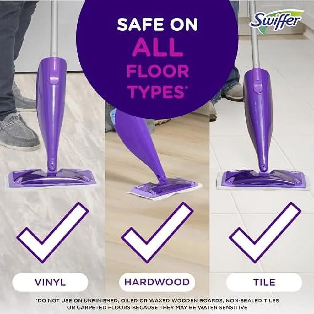 Cleaner Mop Refill, Multi Pad WetJet Hardwood Count Floor Swiffer Surface, Spray 24