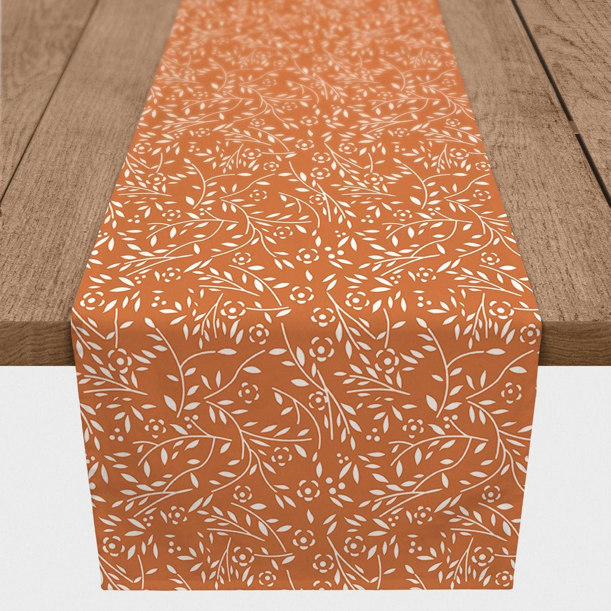 16x72 Twill Floral Runner Table Delicate Poly Products Orange Creative Pattern