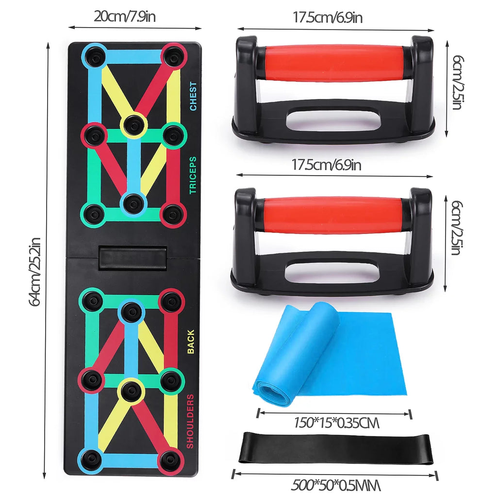 Portable Exercise All and Chest, for Levels Strengthen Fitness Push-Board, Shoulders, Suitable Equipment, and Foldable Arms, Space-Saving TOMSHOO