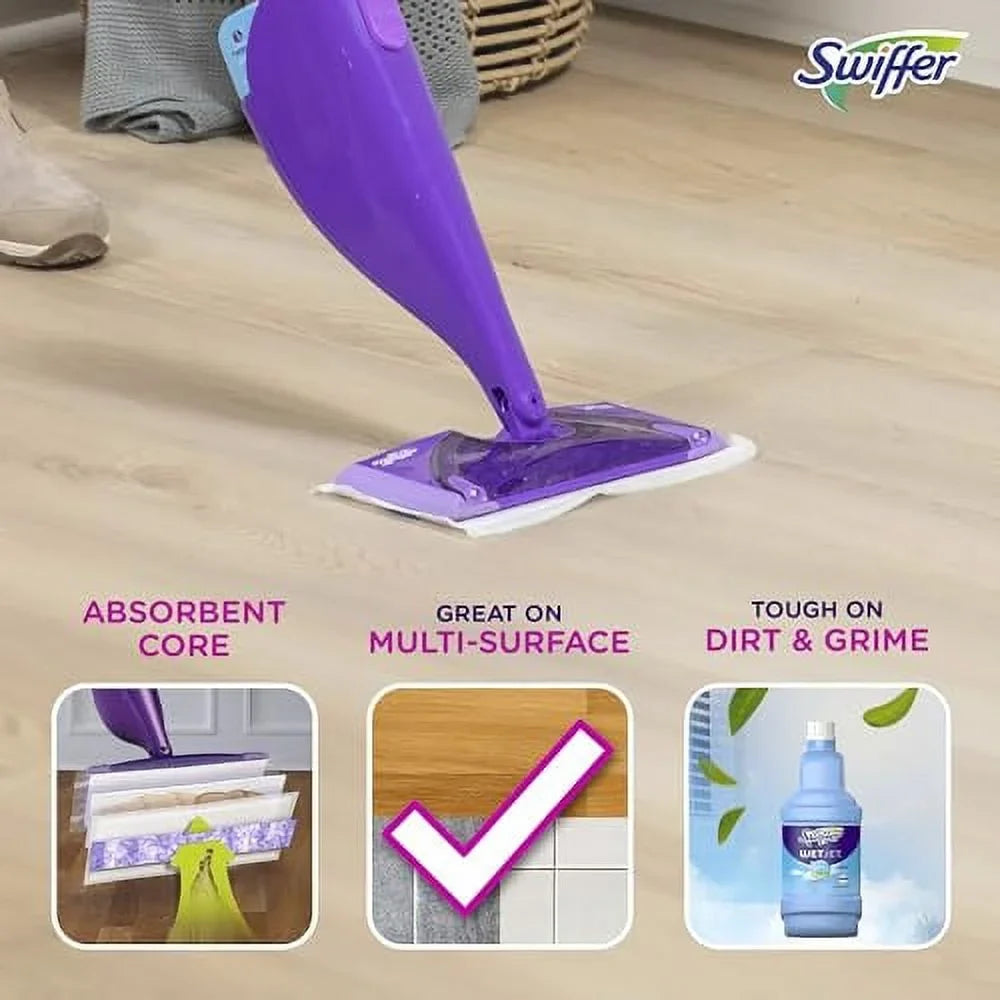 Cleaner Mop Refill, Multi Pad WetJet Hardwood Count Floor Swiffer Surface, Spray 24