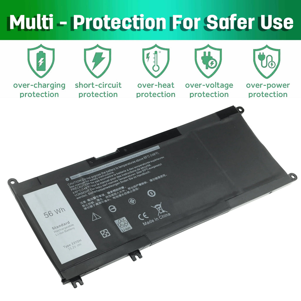 7773 J9NH2 17 Laptop 7778 56WH INSPIRON 7577 Battery 33YDH For
