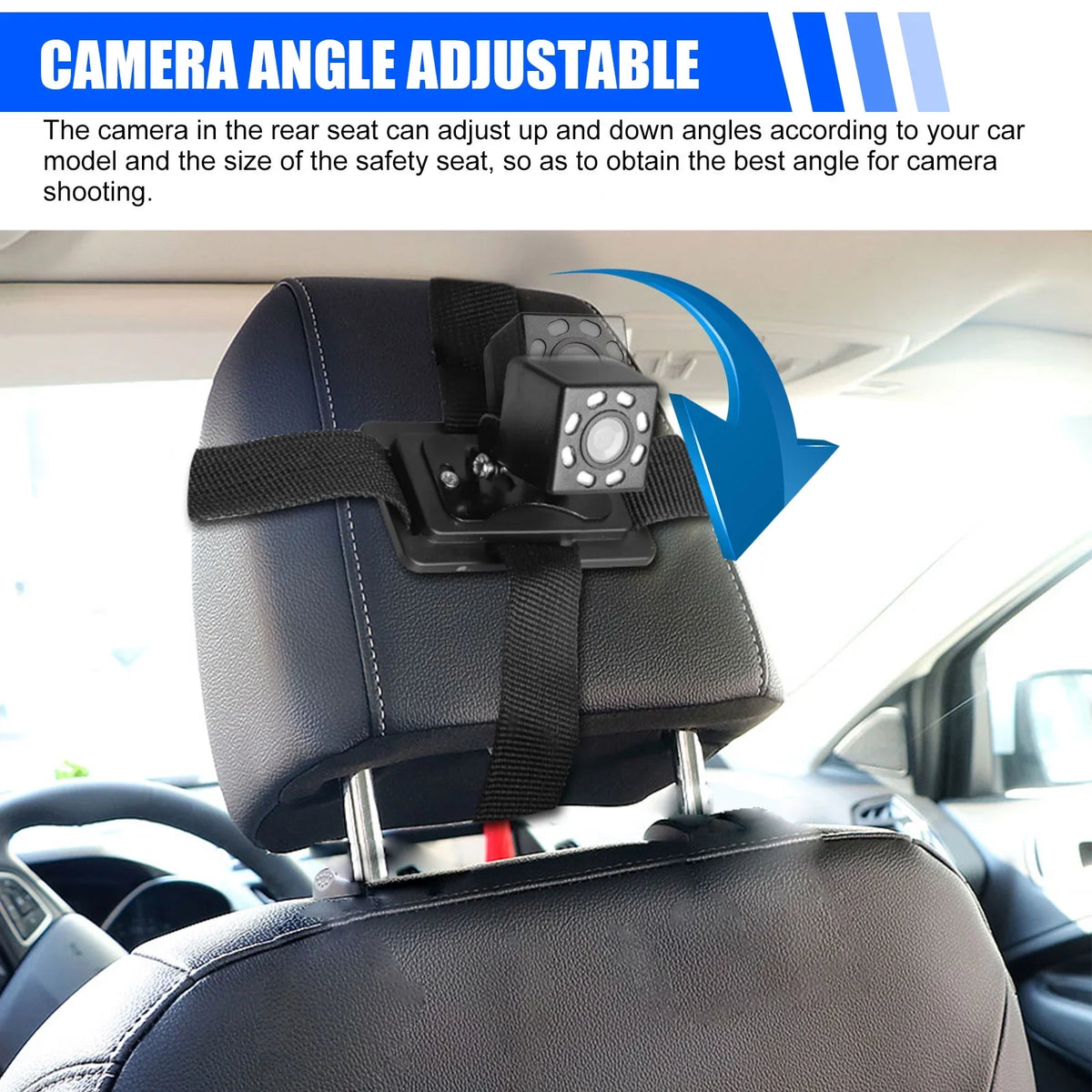 Screen, Move, Car 12V 120° with Camera, the Vision, View, Clear Safety Back Mirror 4.3-inch Night Mirror Car Seat EEEkit Black Camera Wide Baby's Observe Seat Car HD Facing Rear Baby Every Crystal