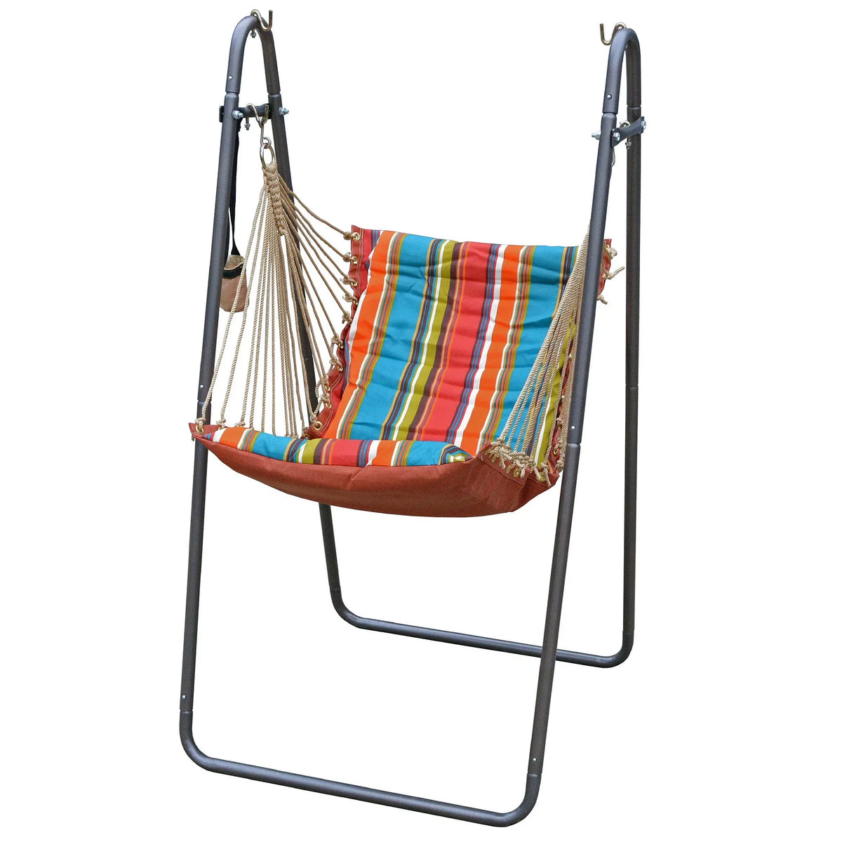 The Stand with and 64" Orange Hammock Soft Polyester Chair Blue Comfort Hamptons Collection