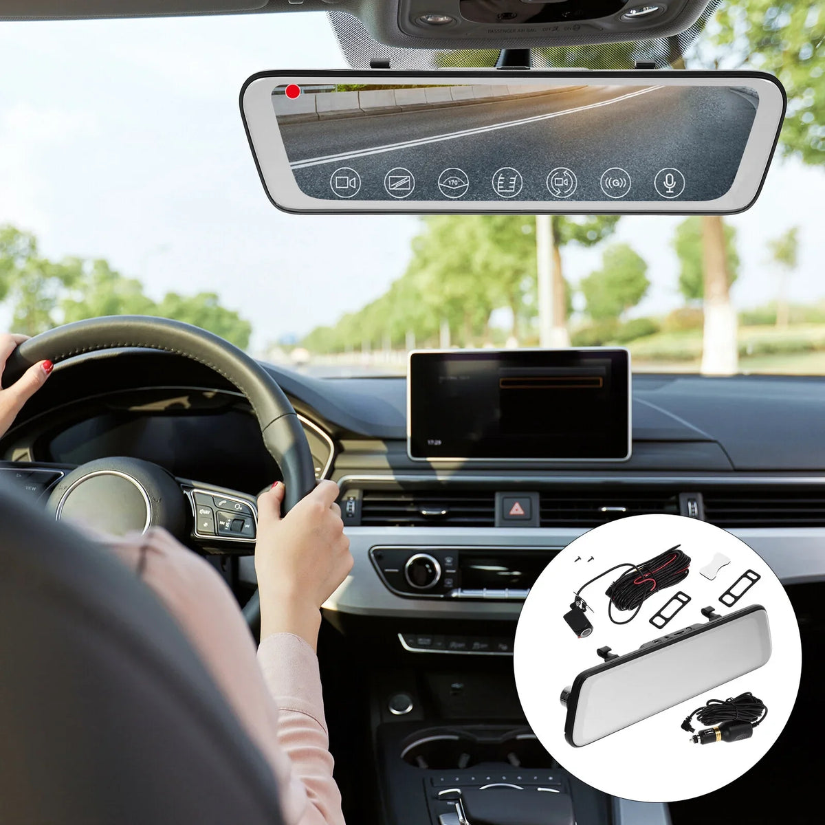 Rear 1080P Driving Vehicles Car Backup Front and Dash Recorder Recorder Camera, Camera Cheefull Camera Dash
