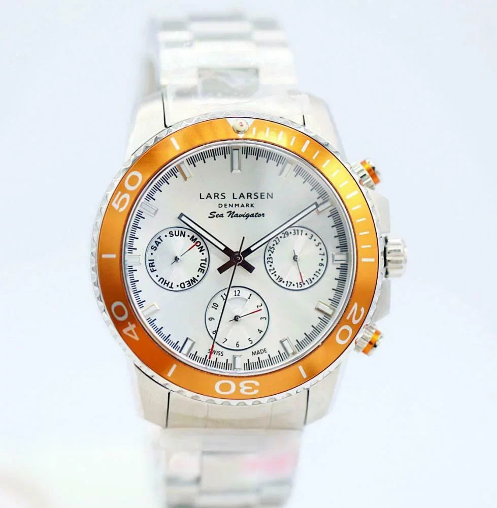 Navigator 134SSOSB Steel Watch Lars Sea Steel Orange Larsen Bezel 46mm Men's