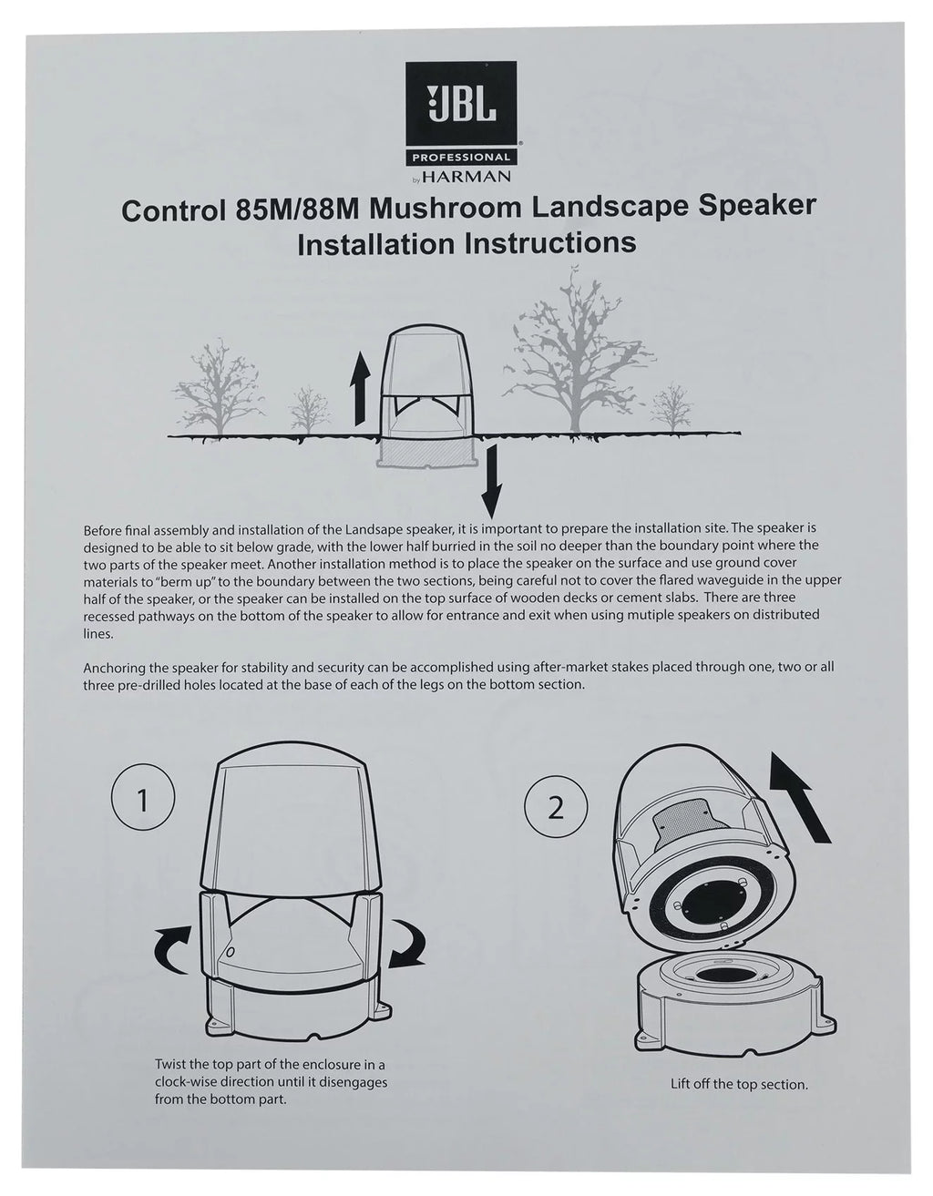 Landscape 70v 8" CONTROL Commercial Speakers (3) exterior 88M Amplifier JBL +