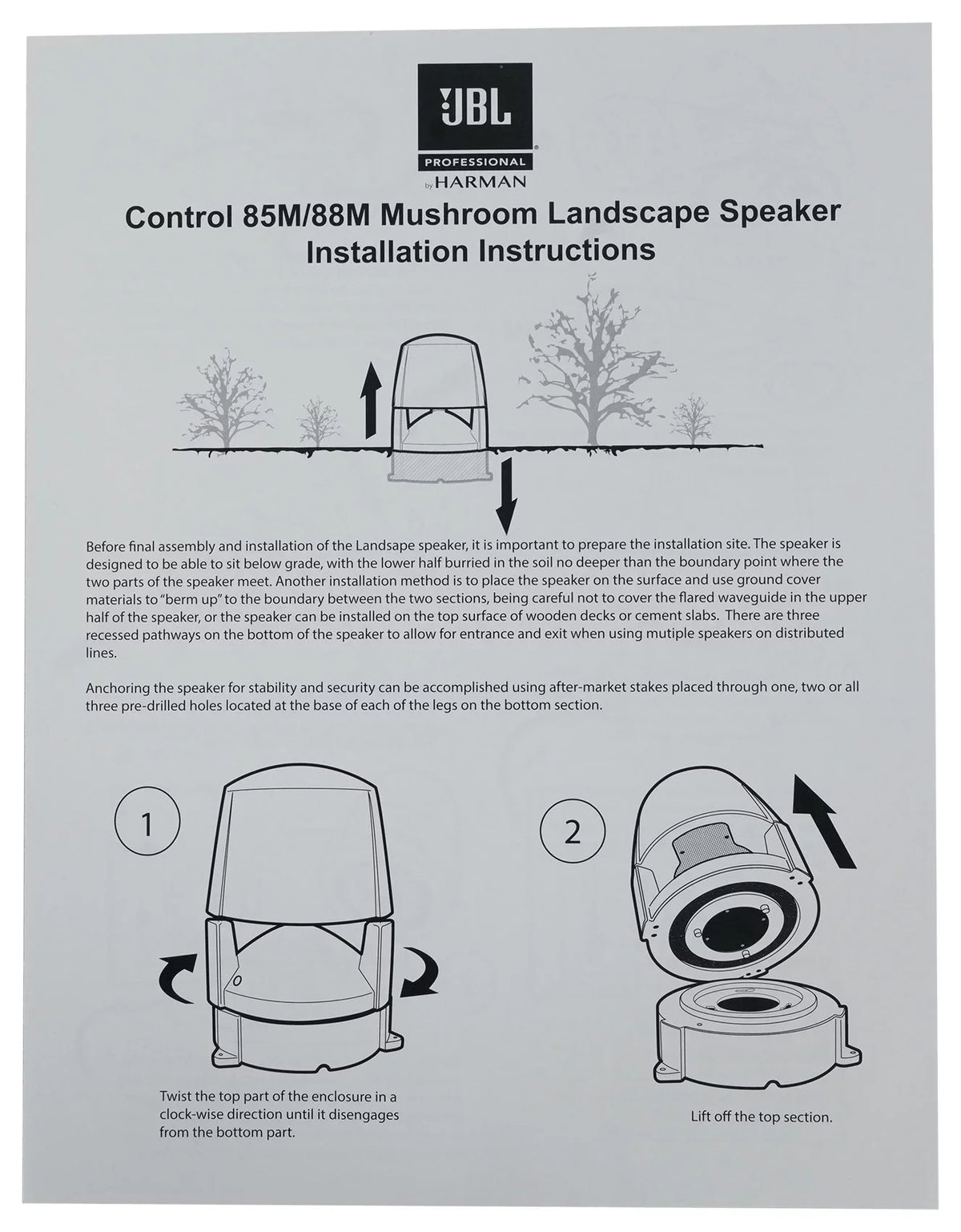Commercial CONTROL JBL exterior 5.25" (5) Speakers+Amplifier 85M 70v Landscape