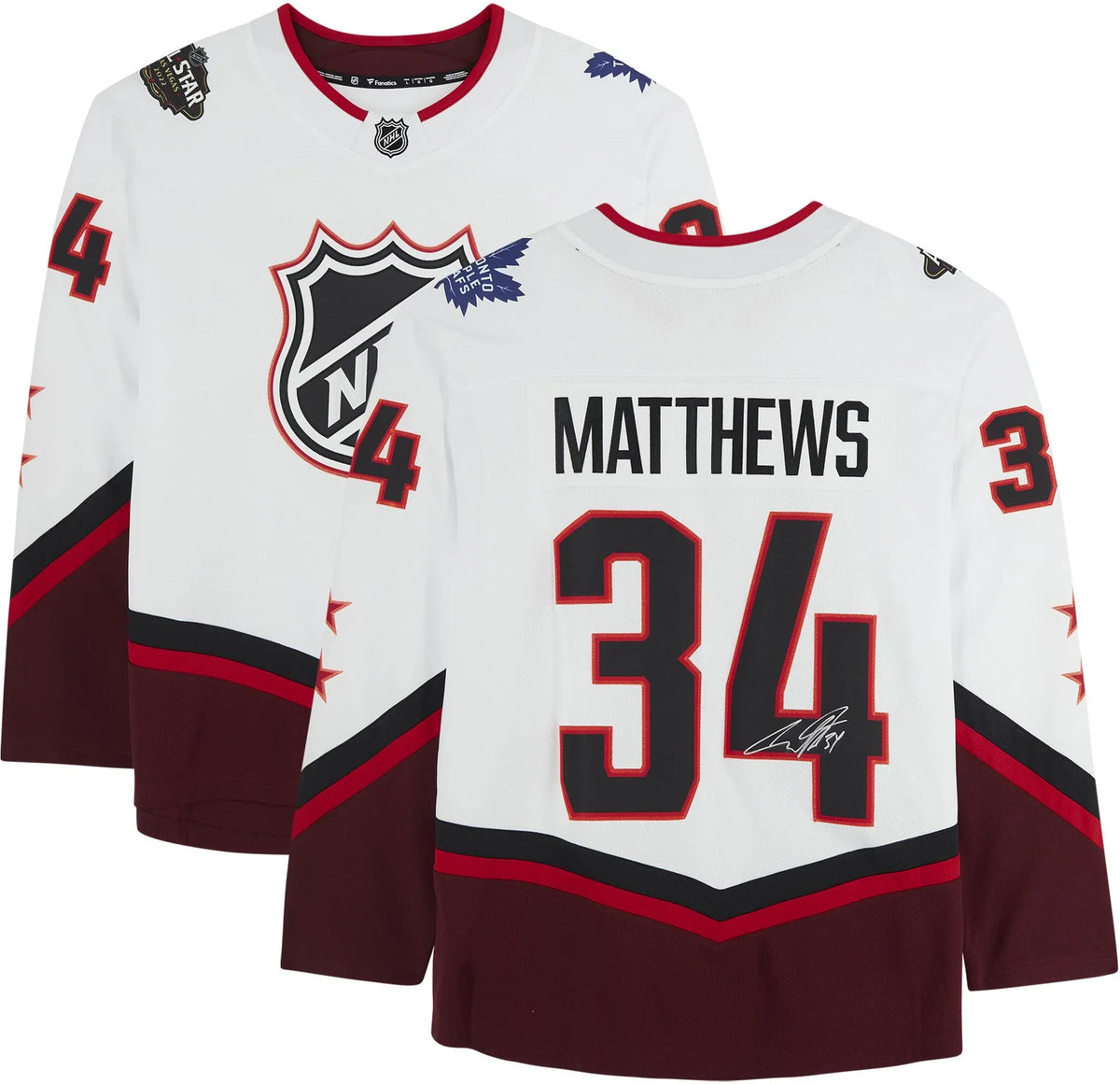 Autographed All-Star 2022 Breakaway Game Toronto Fanatics Fanatics White Leafs Authentic Matthews Jersey Maple NHL Auston - Certified