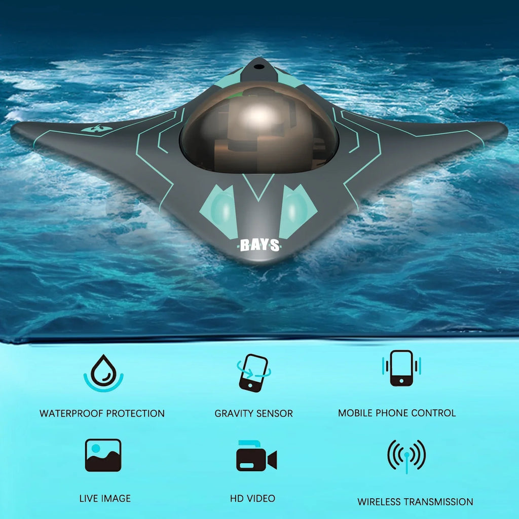 Camera with Underwater Anself Control WiFi Remote Black Boat
