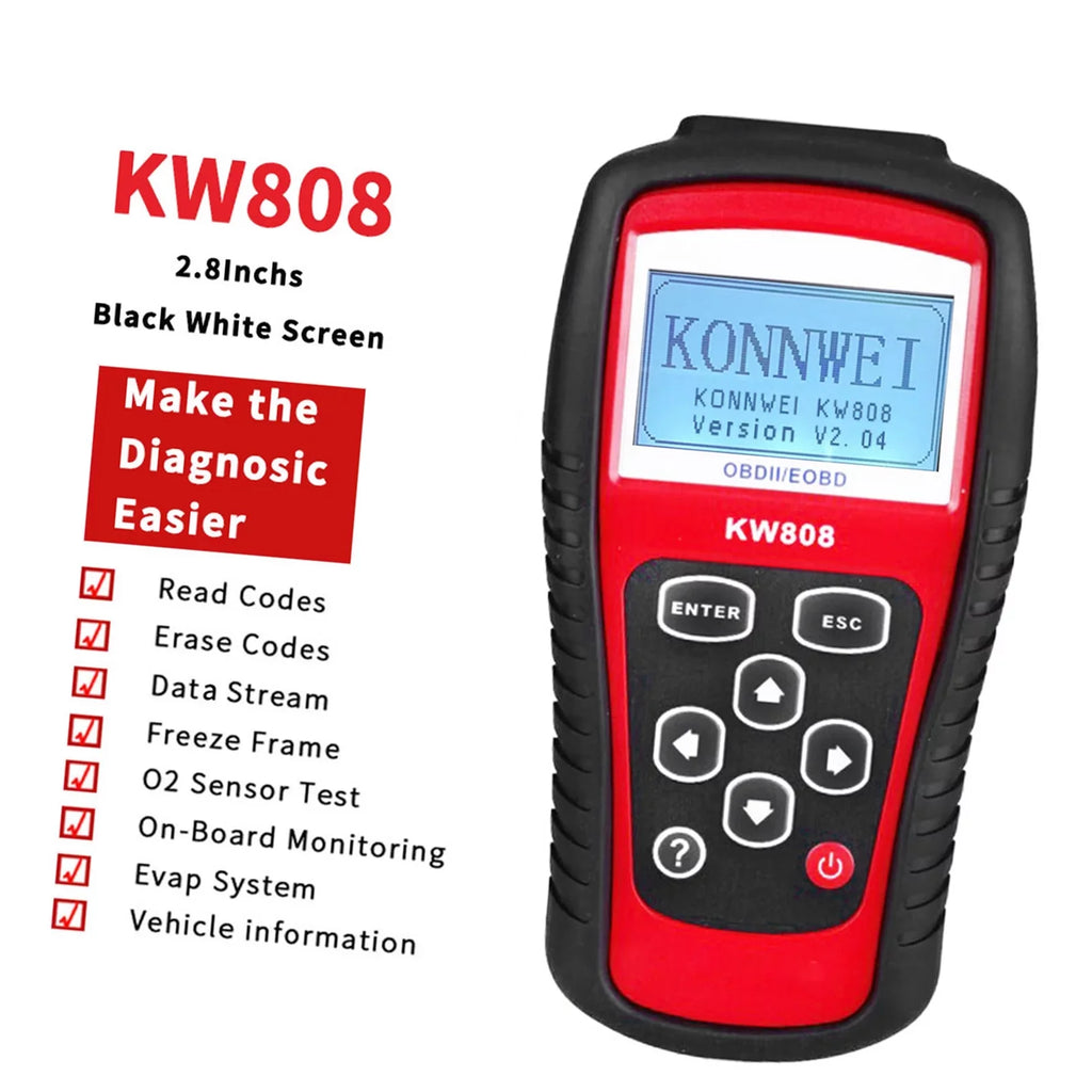 and / Auto Code Reader Detection EOBD KW808 Cars OBDII Decoder Scanner