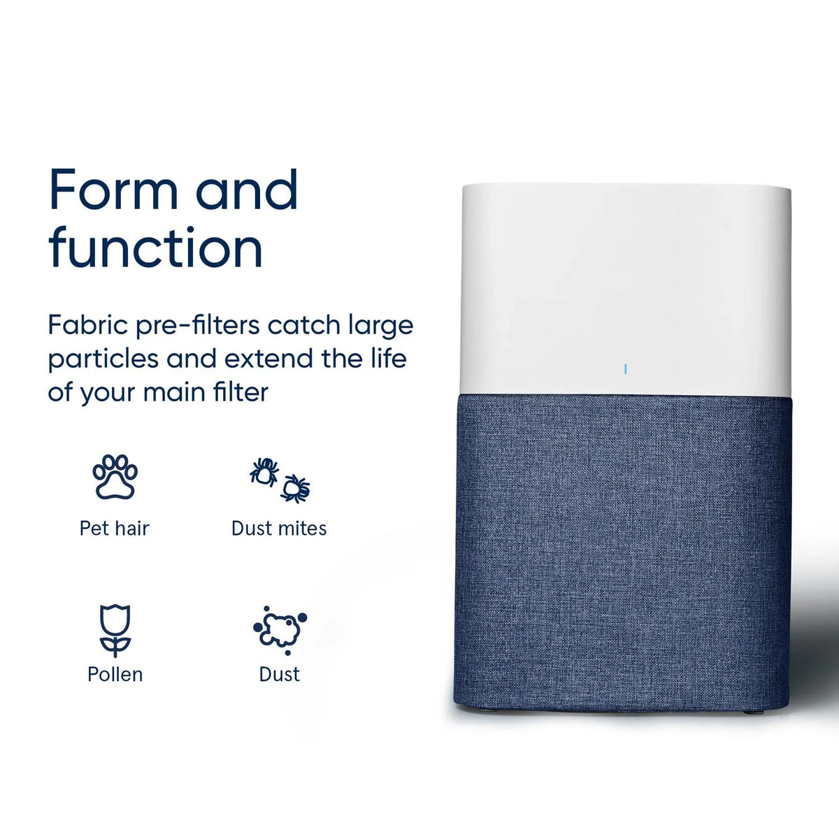 Pre-filter Blue Traps Hair Dust, Navy Pure Night Waves Fabric Washable Auto Pet Blue & Pre-filter, Blueair 211+ Pollen,
