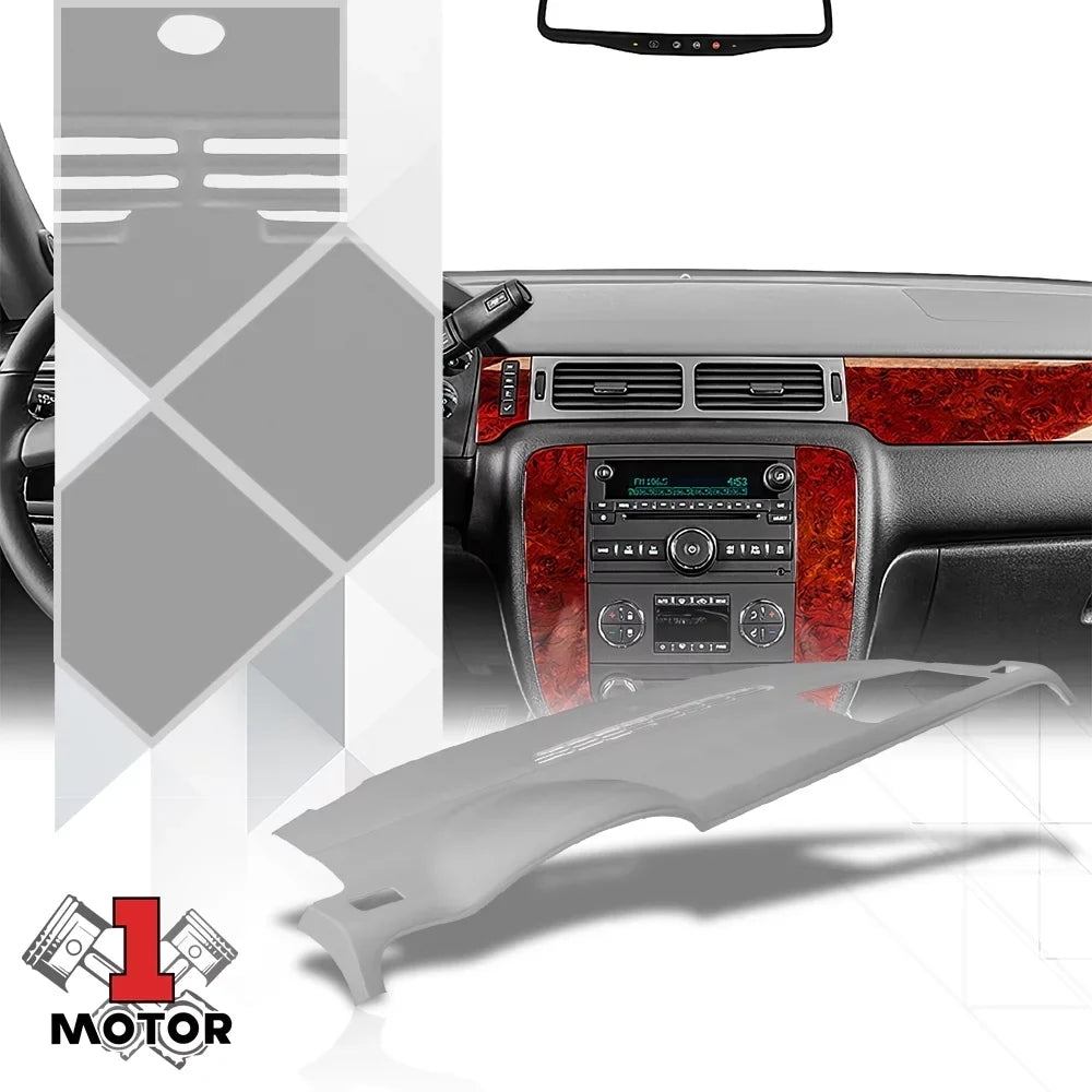 Bezel Titanium Cap select: Cover Overlay 2007-2013 Fits CHEVROLET for Suburban/Silverado 07-14 TAHOE SILVERADO, Board CHEVROLET 2007-2014 Gray Dash