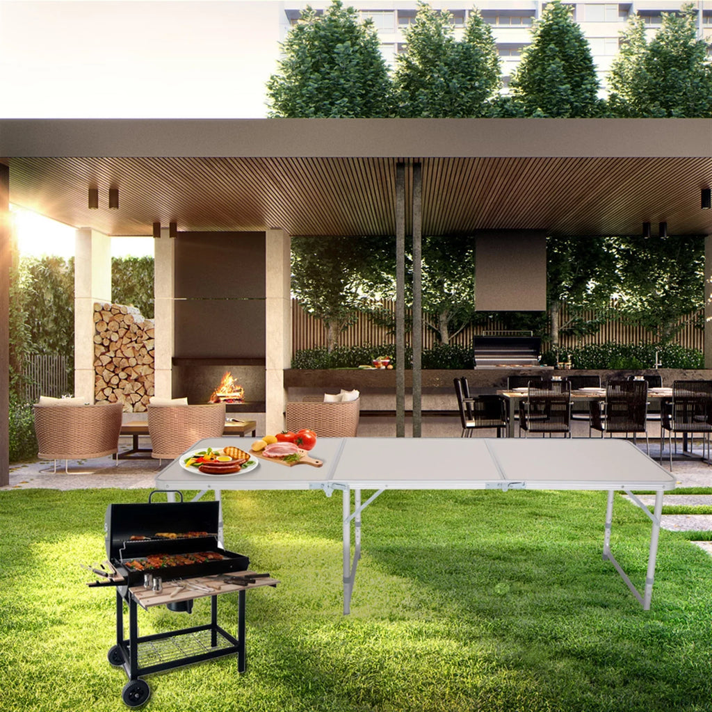 Aluminum Alloy White Table, Folding for Indoor, exterior Table