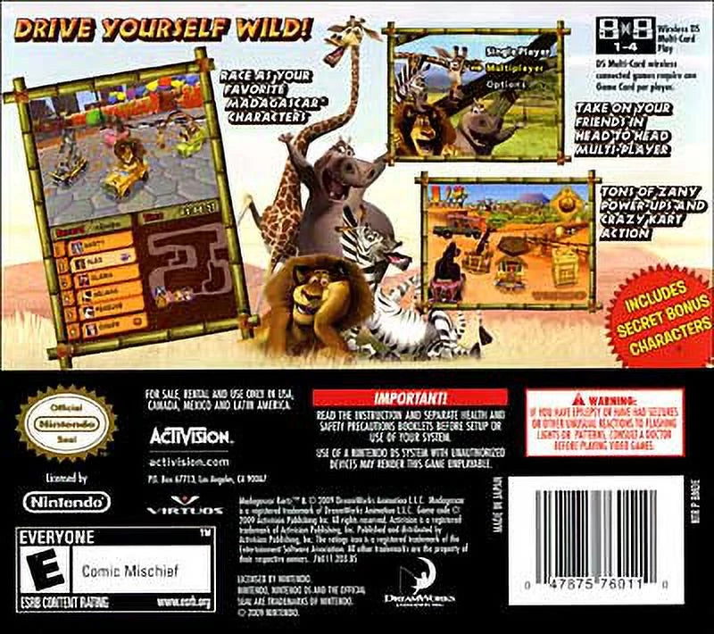 Madagascar Mad Karts of Activision