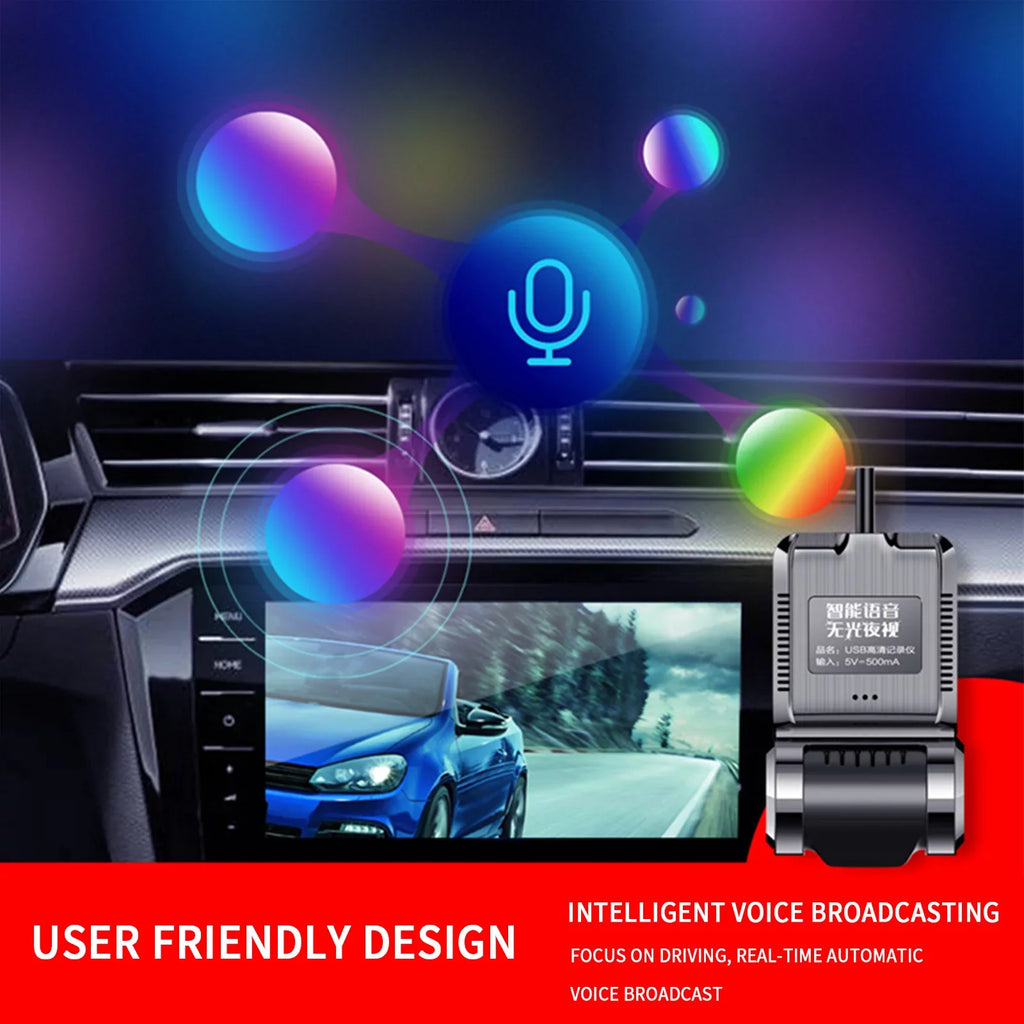 ADAS Motion Dash Recording G-sensor DVR Detection Cycle Player Cam Android USB