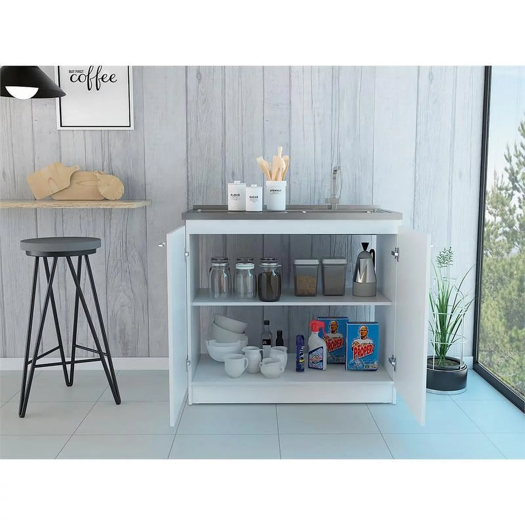 Square Home Island Utility with Wood and Set Kitchen 2-Piece Sink