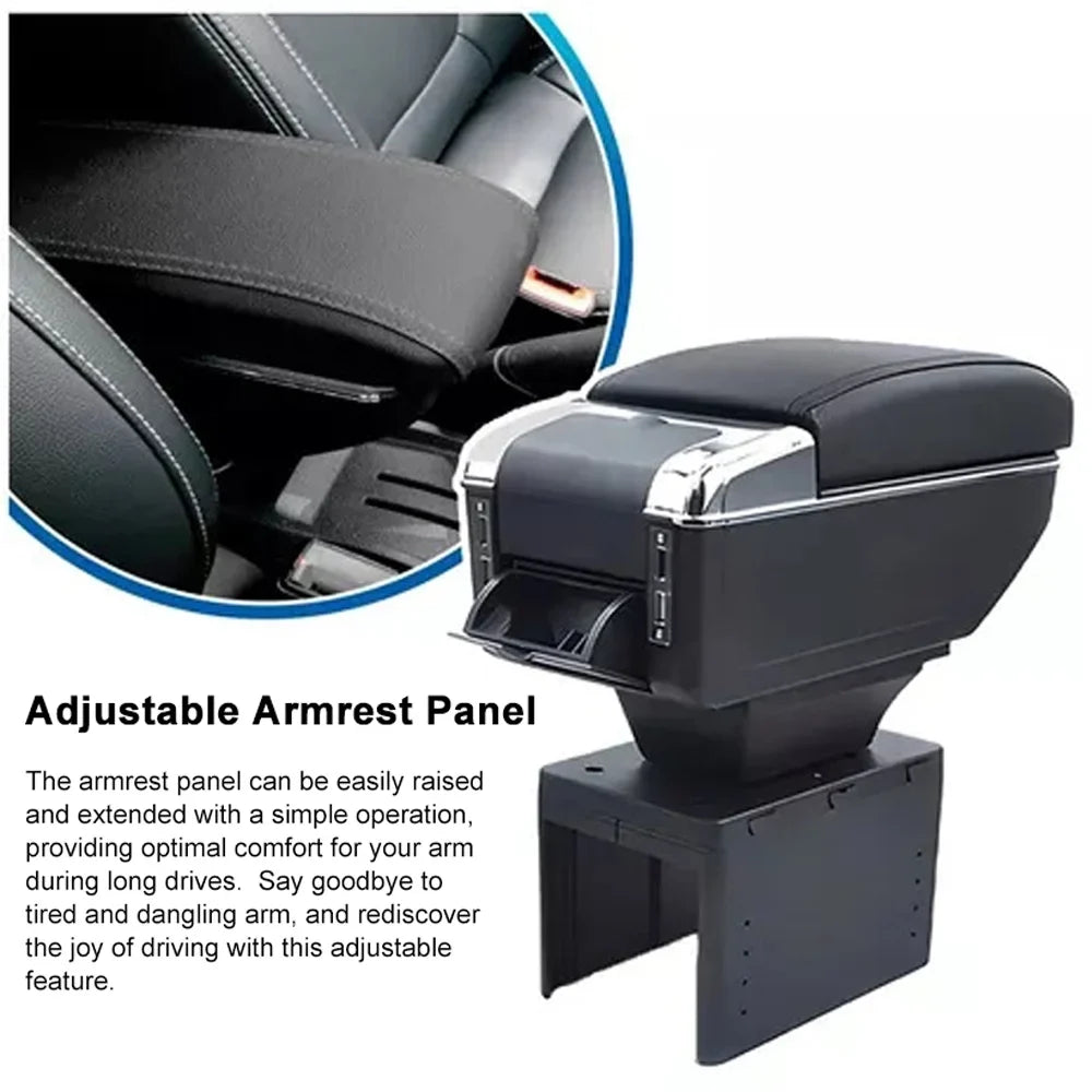USB Car Box Car accessories: Rest Universal 7 Leather Universal armrest USB Cup Cushion 7 Rest Universal Armrest Cushion 7 box,Box Cushion Leather Nebublu Rest