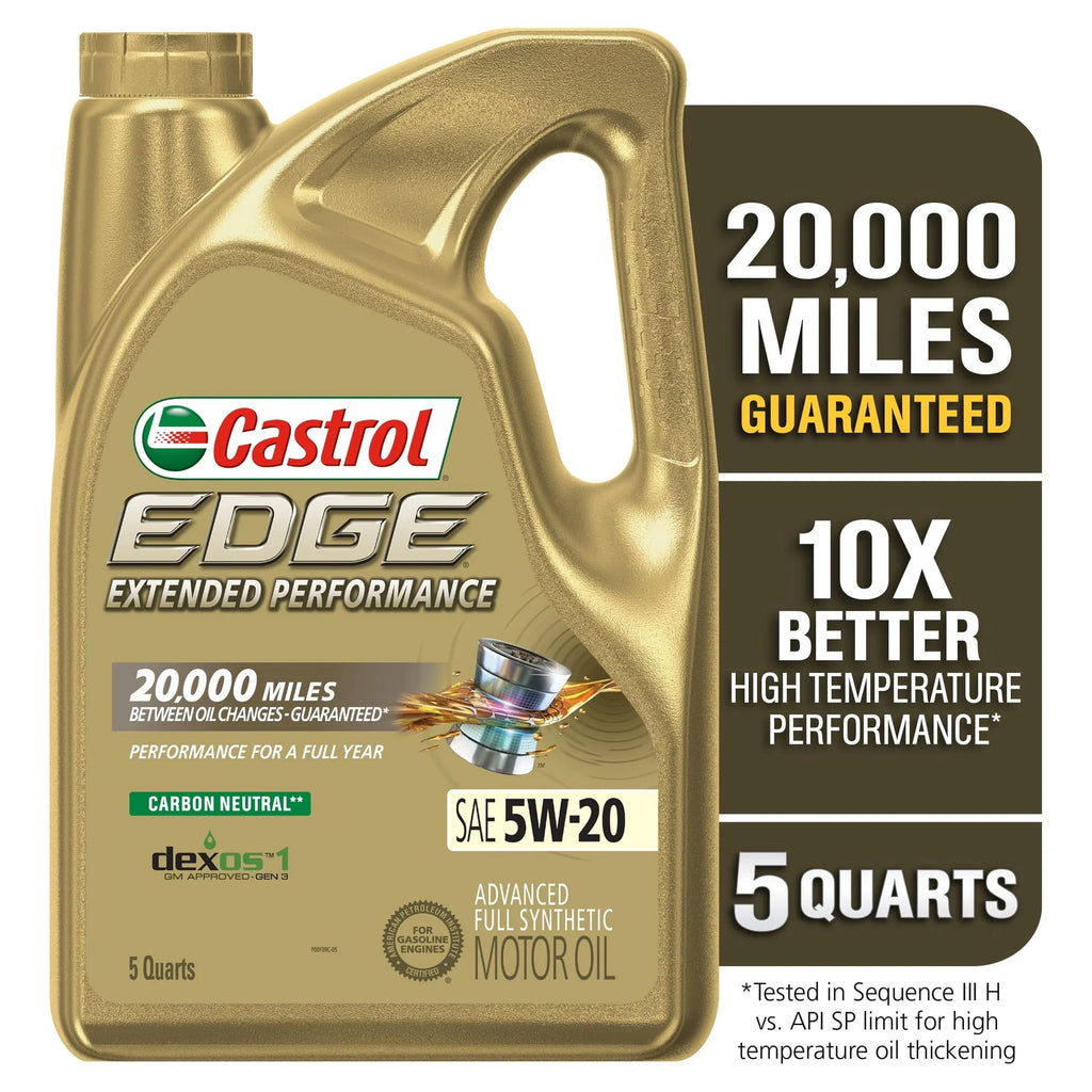Quarts 5W-20 Advanced 5 Castrol EDGE Motor Performance Synthetic Oil, Full Extended