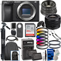 72” Deluxe Lightweight a6400 Alpha FE SanDisk with & Tripod Accessory Camera + Ultimaxx Much 64GB More Ultra Manual & 28-60mm f/1.8 Lens 25mm SDXC, Bundle: f/4-5.6 Lens Mirrorless Digital