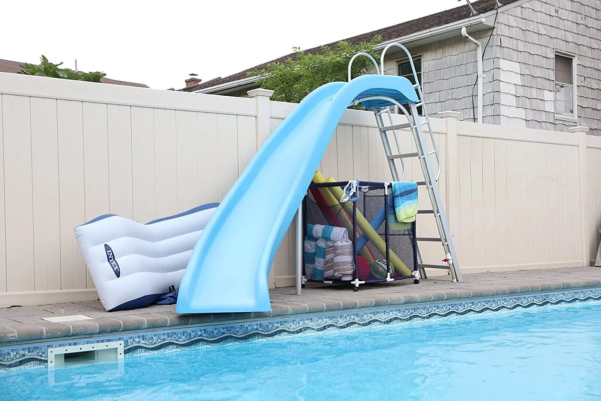 Balls, design x and 455102 Organizer Floats, White (35" L x Rolling Storage Large, Yours 37.5" Blue Bin, Mesh Toys / Pool W Equipment Essentially 25.4" H),