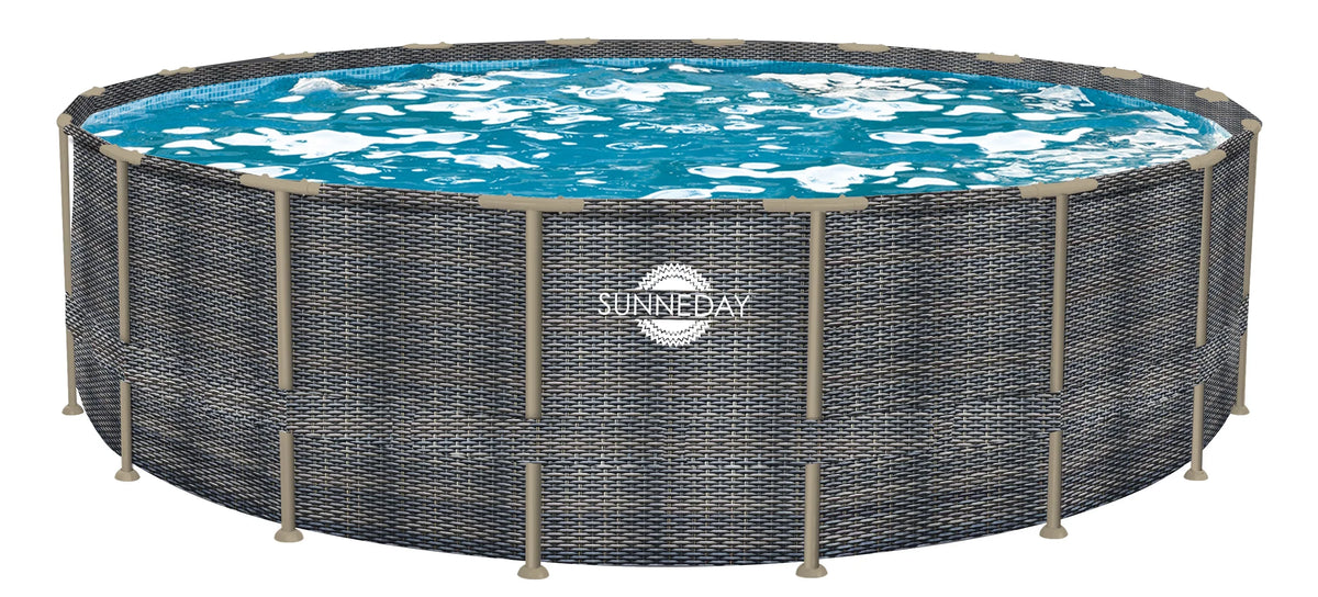 24 Pool ft. Soft-Sided Sunneday Rattan Oasis x in. Round 52