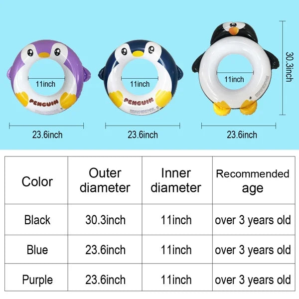 Ring Kids Print Penguin + 1 liquid Gun 3 Capacity Yejaeka Swim Large