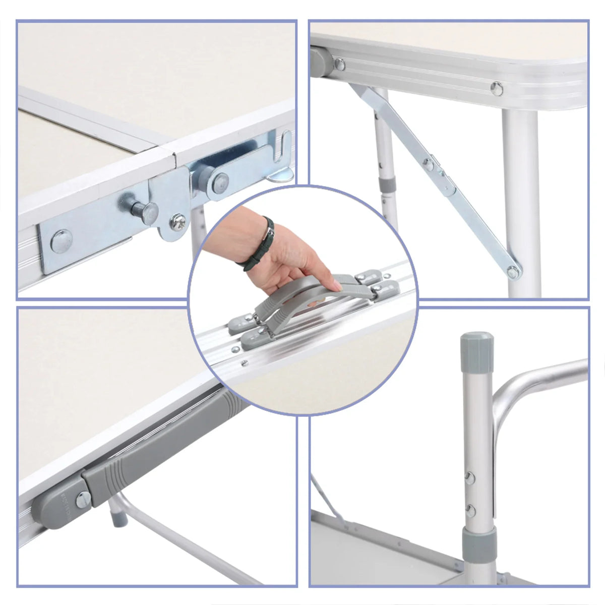 Aluminum Alloy White Table, Folding for Indoor, exterior Table