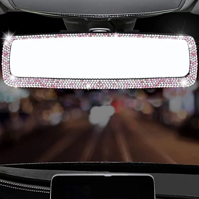 Bling and Car Car Interior View for Decorations Car HD Bling Rear Women Bling Rearview Mirror Accessories Glass, Mirror, Tee with