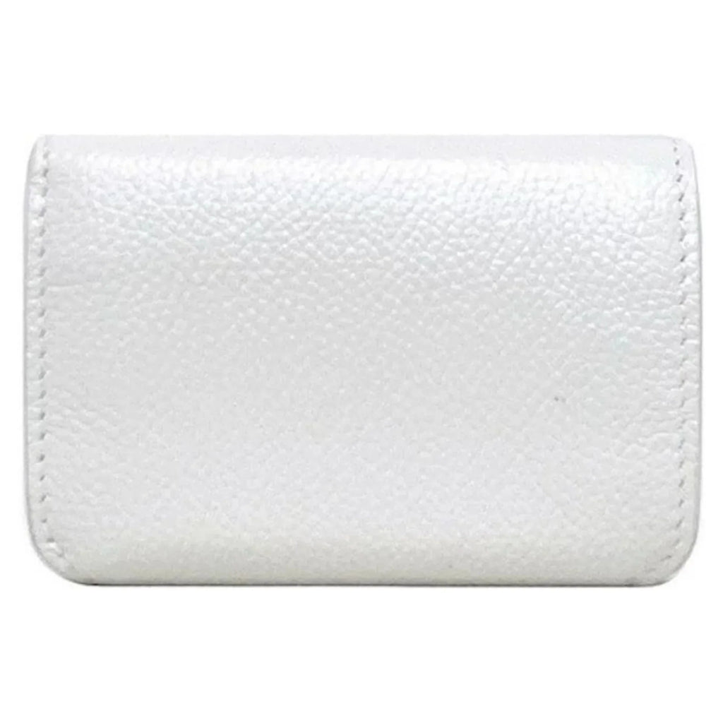 Leather Wallet 593813 Trifold Balenciaga Logo Mini Everyday White