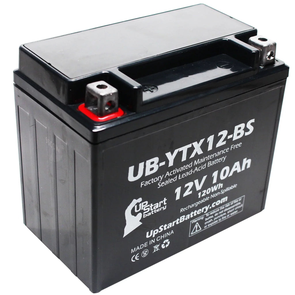 10Ah, Replacement Activated, Suzuki 3-Pack Battery 12V, Maintenance UpStart CC - 2001 1000 Motorcycle for Free, UB-YTX12-BS Battery Factory GSX-R1000