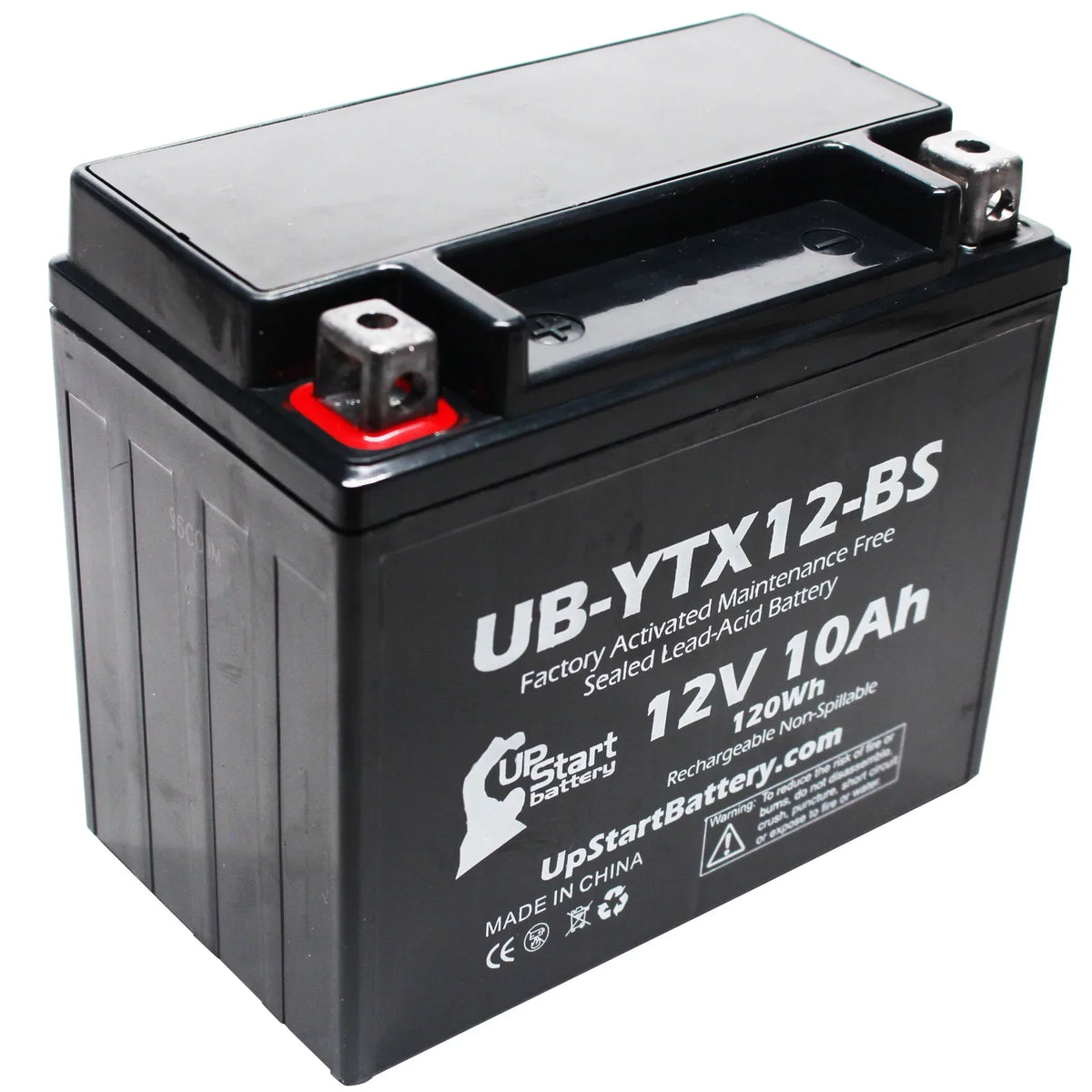 10Ah, Replacement Activated, Suzuki 3-Pack Battery 12V, Maintenance UpStart CC - 2001 1000 Motorcycle for Free, UB-YTX12-BS Battery Factory GSX-R1000