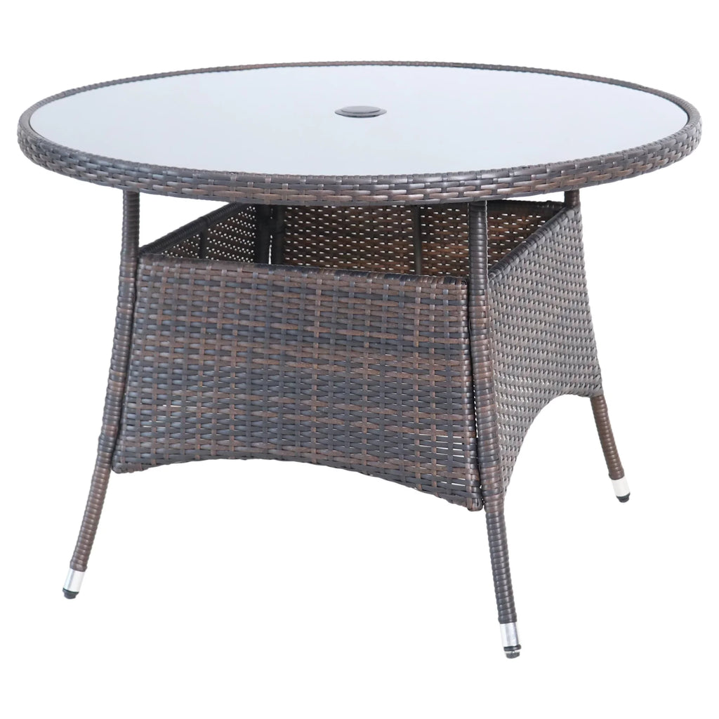 Wicker 5-Piece Patio Venice exterior Dining Set Brown Resin Woven Northlight