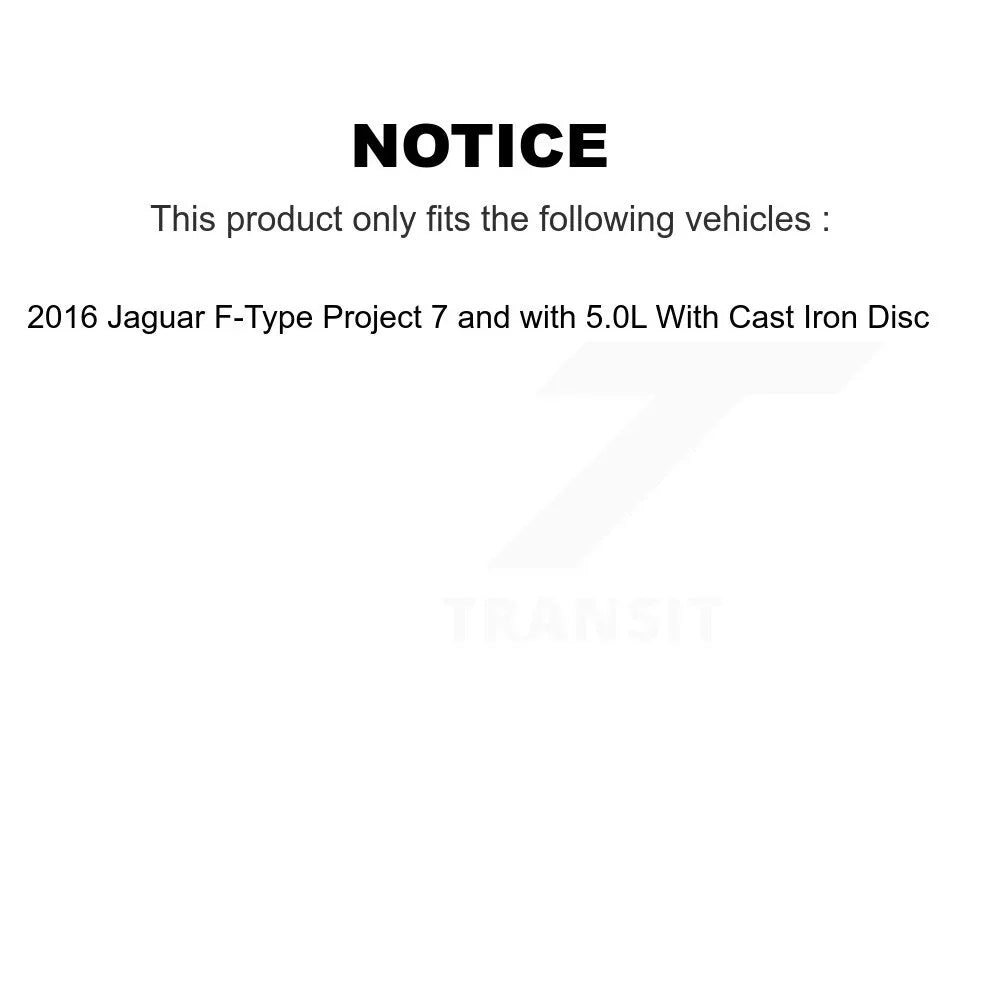 Disc - 2016 Ceramic With Jaguar Kit Transit Sensors 5.0L Rear And Pads Auto KTW-101169 Wear 7 For Iron Project with Cast F-Type Brake