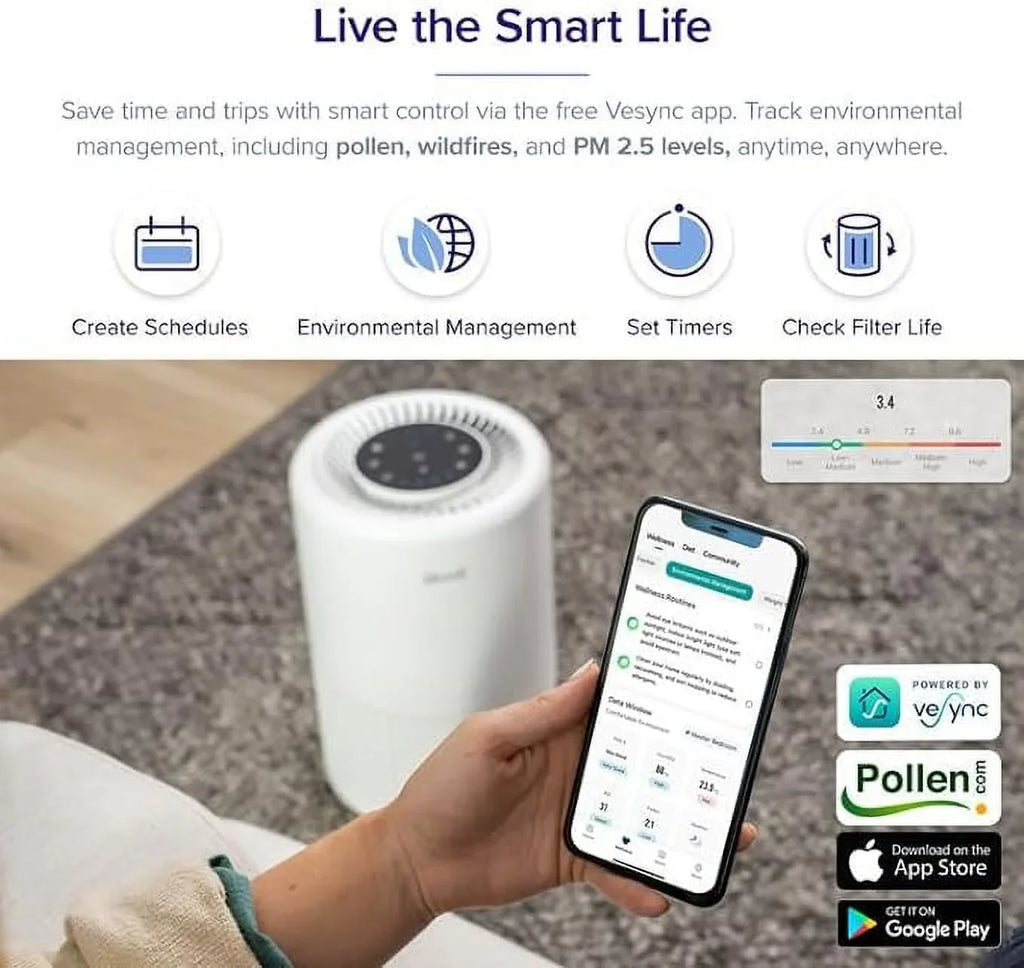 HEPA Levoit Room Air Open for True and Asthma Purifier Box Core Allergy Large 200S Home