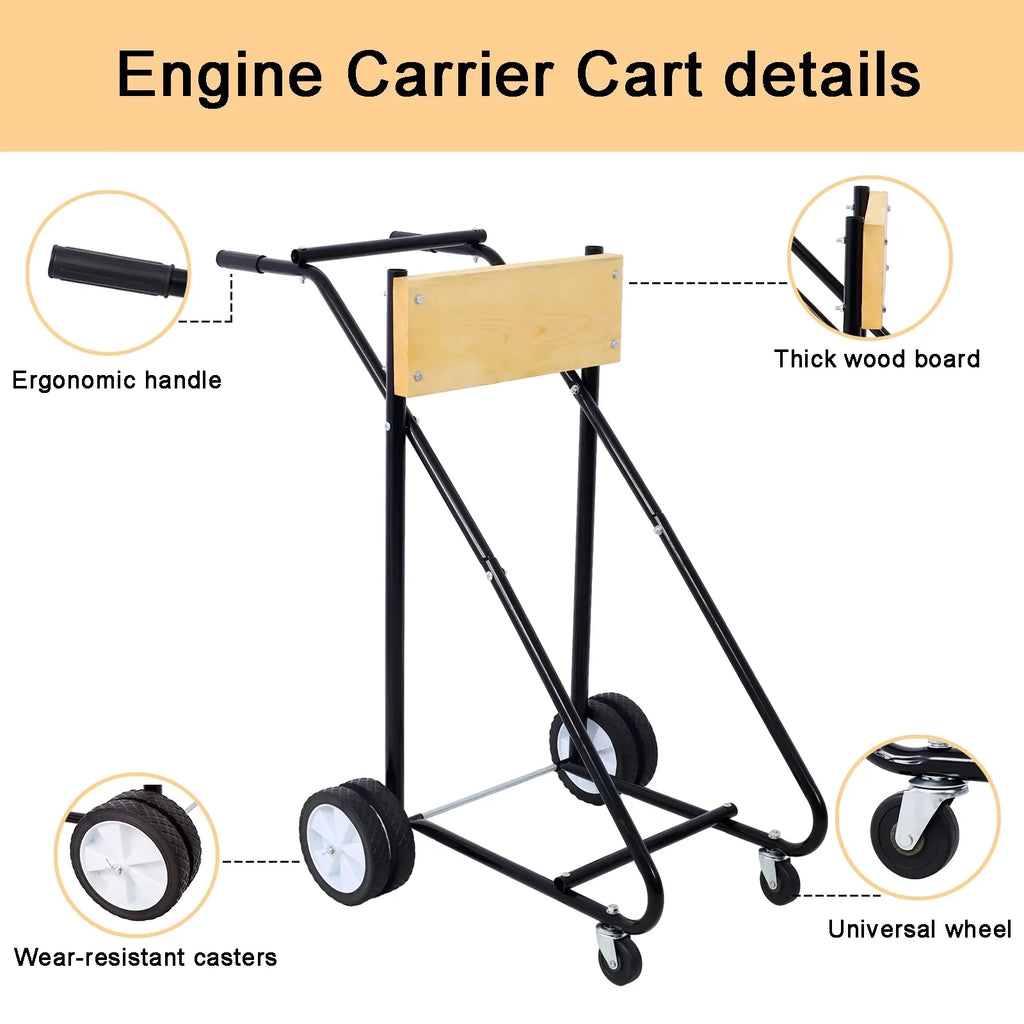 Boat Outboard Steel Easy Stand, with Wheels Capacity, and Mobility 315lbs Garage for Storage Perfect for Maintenance Motor -