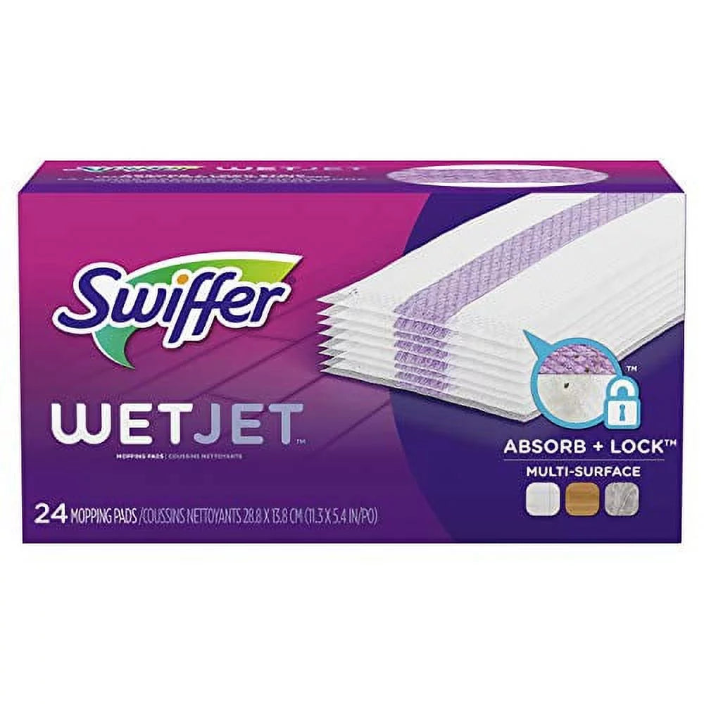 Cleaner Mop Refill, Multi Pad WetJet Hardwood Count Floor Swiffer Surface, Spray 24